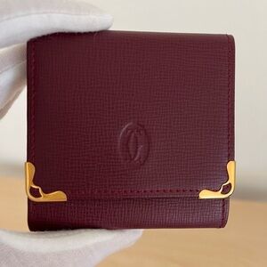 Cartier coin case purse wallet Bordeau BNWOT Authenticity Guarantee